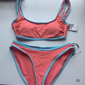 Salmon-pink shimmery bikini
